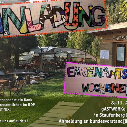 Einladung Ehrenamtswochenende